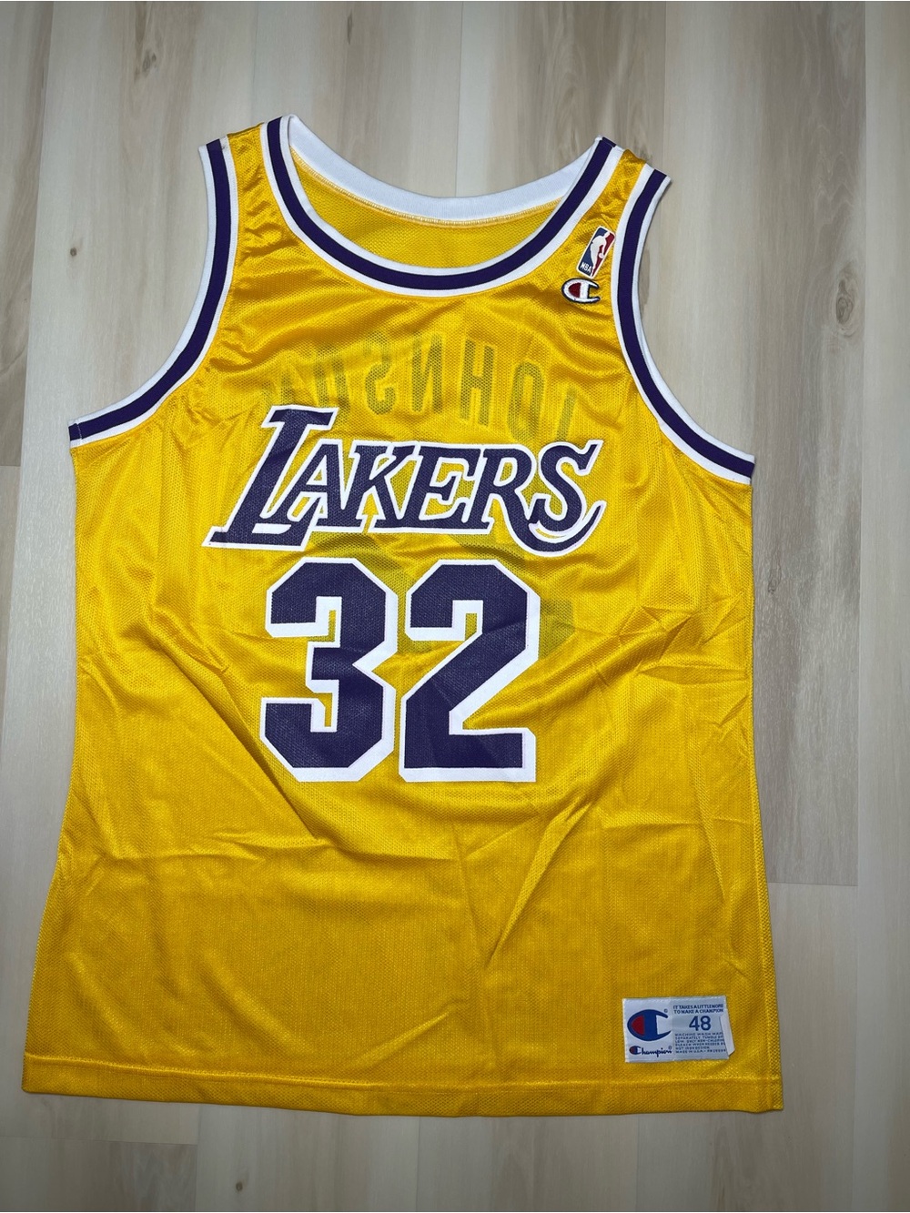 Vintage Los Angeles Lakers Jersey Sz 48 Magic Johnson #32 Champion Made In USA
